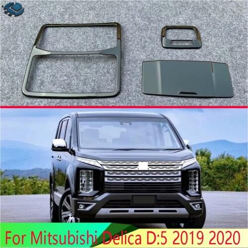 For Mitsubishi Delica D:5 2019 2020 Car Accessories Piano Black Interior Lights Reading Lights Trim Cover