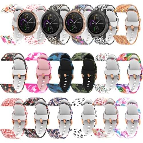 Camo Wrist Soft Silicone Watch Strap Band For Garmin Vivoactive 3 trainer music / 245 645 band for 20mm Venu SQ strap