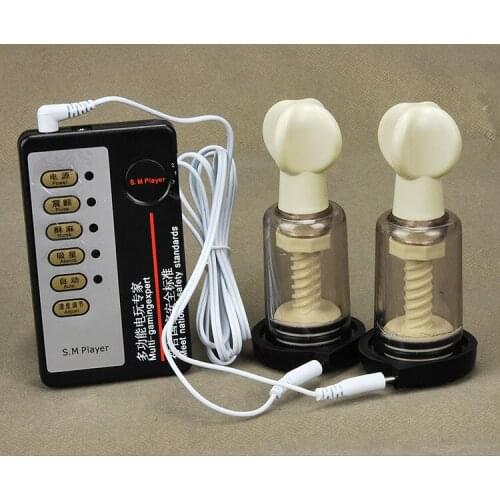 Electro Shock Kits Vacuum Breast Enhancer Clitoris /Nipple Sucker Twist Pump Massager Electrica Shock Nipple Clamps Sex Toys