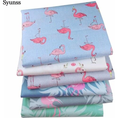 Flamingo Printed Syunss Cotton Fabric Fat Quarte DIY Handmade Sewing Patchwork Baby Cloth Bedding Textiles Quilt Tilda Tissus