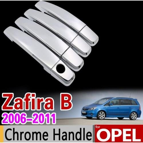 Car Chrome Handle Cover Trim Shell Protector for Opel Zafira B 2006 2007 2008 2009 2010 2011 Exterior Auto Accessories Stickers