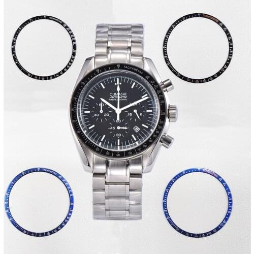 38.5mm OM Watch Ring aluminum Bezel Insert Ring for SPEEDMASTER Watch 39mm Case Watch Accessories Inner diameter 34mm