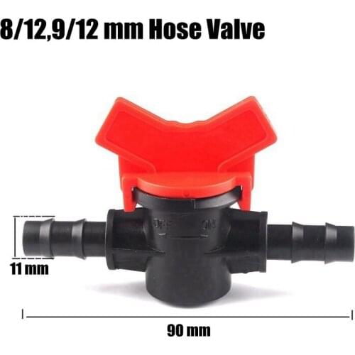 20pcs 8/12 9/12mm Water Hose Valve Garden Farm Micro Irrigation System Pipe Fittings Garden Water Connectors Mini Ball Valve