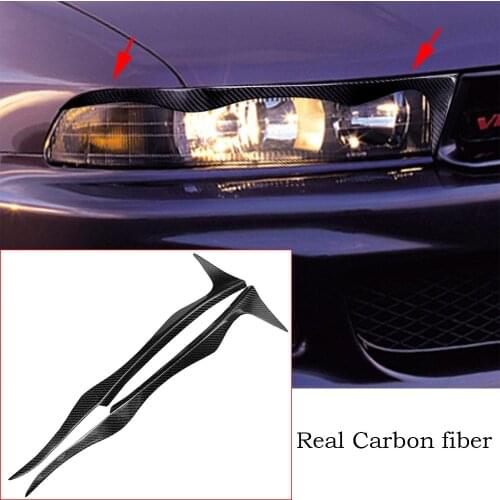 Carbon Fiber Headlight eyebrow Cover For Mitsubishi Galant Legnum VR4 1997-2002