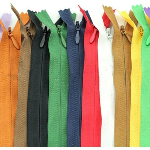 10pcs 3#15cm 28cm 35cm 40cm 45cm 50cm 55cm 60cm Invisible Zippers Nylon Coil Zipper Tailor For Handcraft Sewing Cloth Accessorie