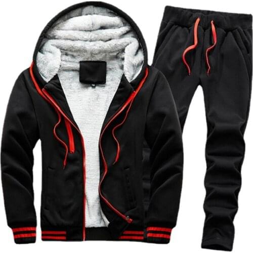 2021 Sweatpants Sportswear Zipper Hoodies+Fleece Hooded Tracksuit Men 2 Pieces Set Sweatshirt Casual Sets Mens Clothing S-5XL