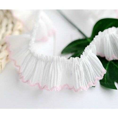 Soft Pleated Chiffon Ruffled Lace Trim DIY Handmade Sewing Craft Making Lace collar Cuff Dress Hem Doll Dress