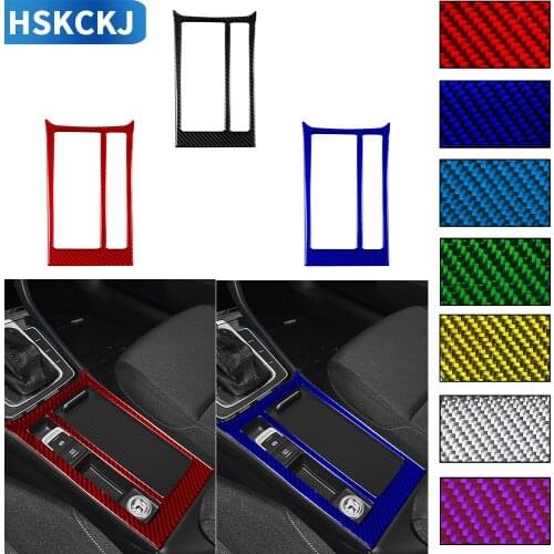 For Volkswagen VW Golf 7 MK7 2013 2014 2015 2016 2017 Carbon Fiber Stickers Central Control Water Cup Holder Car Accessories