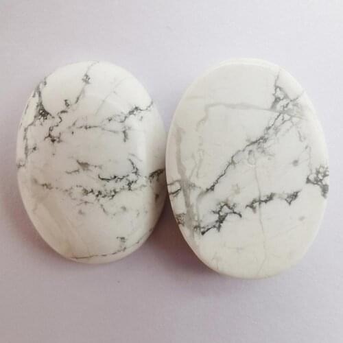 30x22MM White Howlite Stone Bead Oval Cabochon CAB GEM Jewelry Making (2pcs/lot) H263