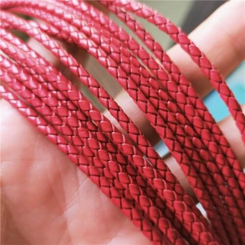 All Oil-Edge Braided Leather Rope, Precision Edge-Pressed Braided Cord, Thick Bracelet Corda For Men And Women, 3mm Round Seil