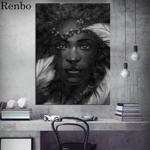 Full Diamond Embroidery African girl Diy Diamond Painting Cross Stitch Kits Hobby 5D Diamond Mosaic Black and white wall art