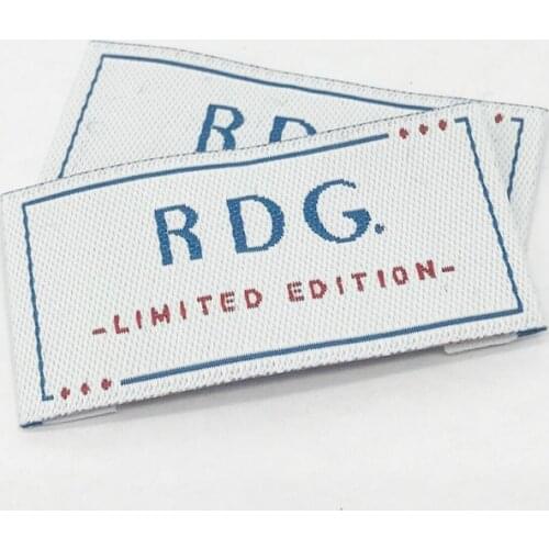 Custom Woven Labels for Clothing Sewing Neck Label with Brand Name Customized Logo Straight Cut Clothes Fabric Mark Gift Tag