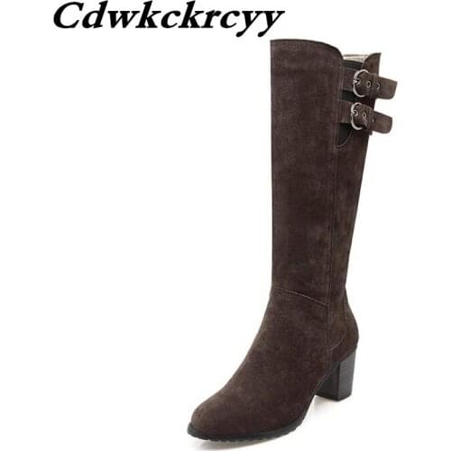 Promotion product winter New pattern High Boots Europe and America Belt buckle Chivalry boots High-heeled Women Boots 34-43