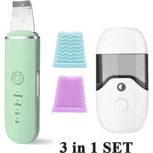 Professional Ultrasonic Facial Skin Scrubber Deep Face Cleaning Peeling Rechargeable Care Device Beauty Instrument
