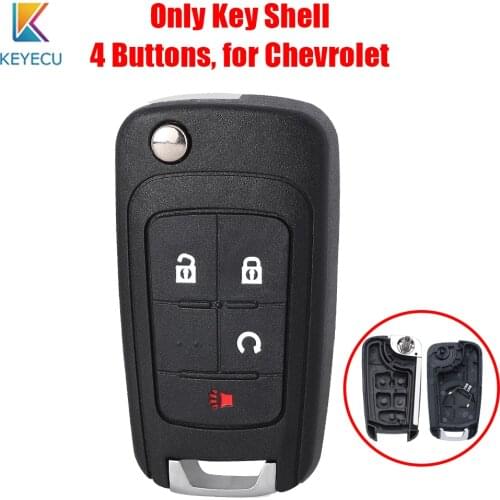 Keyecu Remote Auto Car Key Shell Case Cover Housing 4 Buttons for GMC Terrain for Chevrolet Camaro Cruz Equinox Impala Malibu