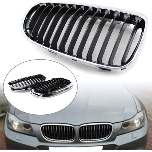 Chrome Black Car Front Kidney Grille ABS Plastic Grill For BMW 3 Series E90 E91 LCI 328i 335i 2009 2010 2011