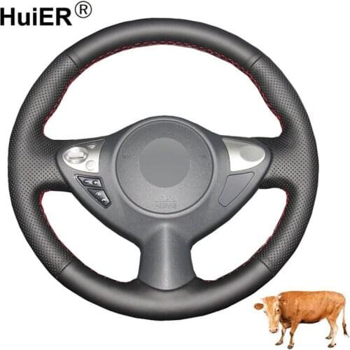 Hand Sewing Car Steering Wheel Cover Top Cow Leather For Infiniti FX FX35 FX37 FX50 Nissan Juke Maxima 2009-2013 2014 Sentra SV