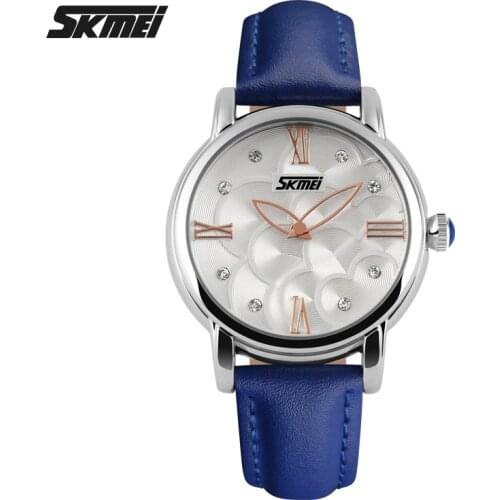 SKMEI Fashion Watches Women Leather Strap Quartz Watch relogio feminino Brand Women Dress Wristwatch Relojes Mujer