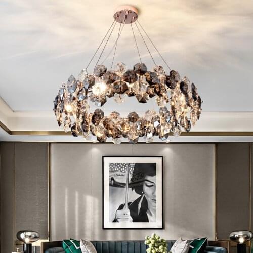 Light luxury living room lamp chandelier post-modern crystal lamp simple dining room lamp creative net red bedroom lamp