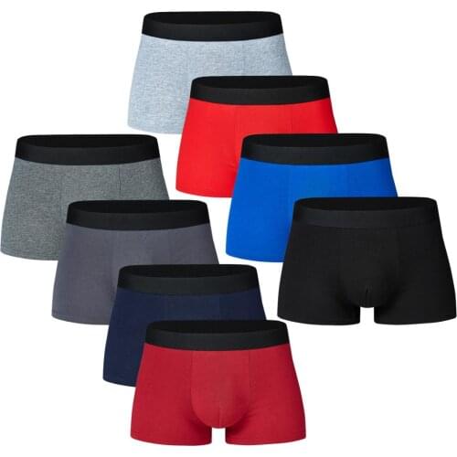 8pcs/lot Cotton Male Panties Mens Underwear Boxers Breathable Man Boxer Solid Underpants Comfortable Shorts