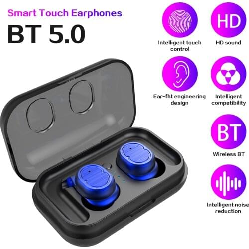 TWS-8 Wireless Bluetooth 5.0 Headphones with Sports Ear Hooks 500mAh Charging Box Stereo Music Headset Wireless Charge Earphone