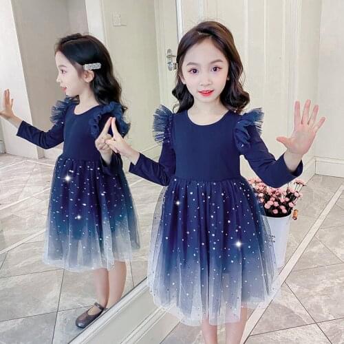 2021Spring Girls' Star Skirt Dress Baby Girl Dress Girls Clothes Baby Girl Clothing Kids Clothes Kids Dress Toddler GirlClothes