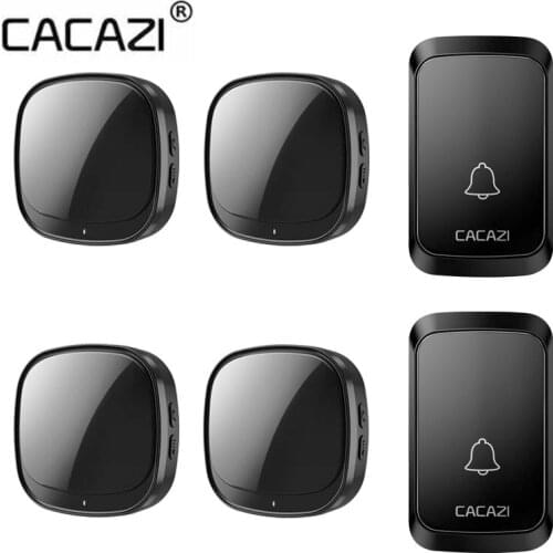 CACAZI Waterproof USB Wireless Doorbell 110db Home Intelligent Door Bell 60 Chimes 2 3 4 5 Button 2 3 Receiver 2021 Newest