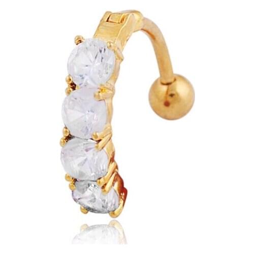 High Quality Reverse Belly Button Rings Body Jewelry Navel Dangle Belly Barbell Button Ring Body Piercing Eudora free shipping