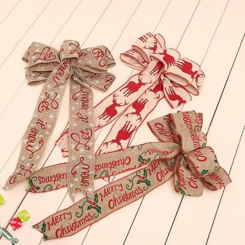 200cm linen High-Grade Christmas tree Decorations For Home Christmas gift box Decorations Ribbons Party Supply Xmas Bow Ribbon