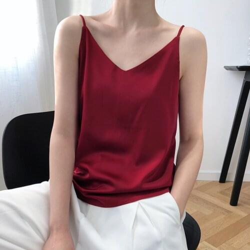 2020 Summer Camis Chic V-Neck Chiffon Material Tops Sexy Boho Women Tank Top Size M TO XL Female