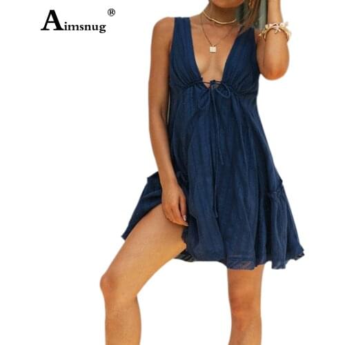 Womens Lace Sexy Dress Mini Short Vestidos Ladies Party 2021 Summer Leisure Dress Robe Deep V-neck Sleeveless Female The Dress