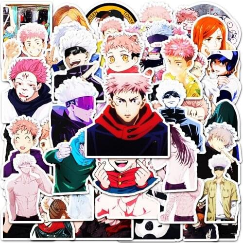 50/100PCS Anime Jujutsu Kaisen Sticker Kitty Toy Mixed Sticker Scooter Bike Mobile Phone Laptop Travel Bag Naklejki