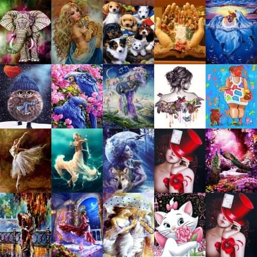 5d diy Diamond painting cross stitch girl embroidery animal Image wall sticker Diamond Mosaic