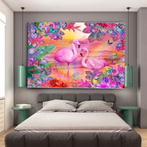 5D Crystal diamond Crafts Diamond Painting Mosaic Icons flamingo 3D Square diy Diamond Embroidery Pattern animals flower