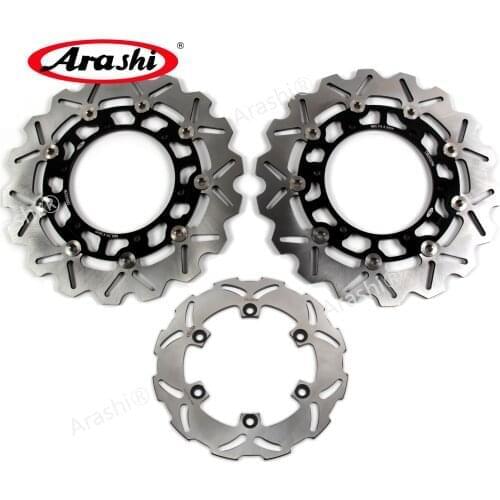 Arashi 1 Set 296mm / 220 mm CNC Floating Front Rear Brake Disc Rotor For YAMAHA YZF R6 YZF-R6 1999 2000 2001 2002 Accessories
