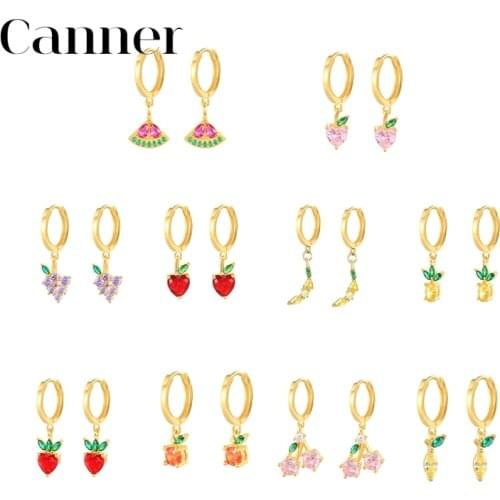Canner Huggie Earrings For Women Pendientes Plata 925 Sterling Silver Earings Tropical Fruit Piercing Fine Jewelry 2021 Trend W5