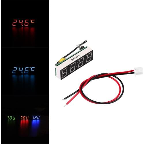 Mini Car Digital Clock Thermometer Voltmeter 3 IN 1 Meter Electronic Interior LED Display Digital Timer Motorcycle Modification