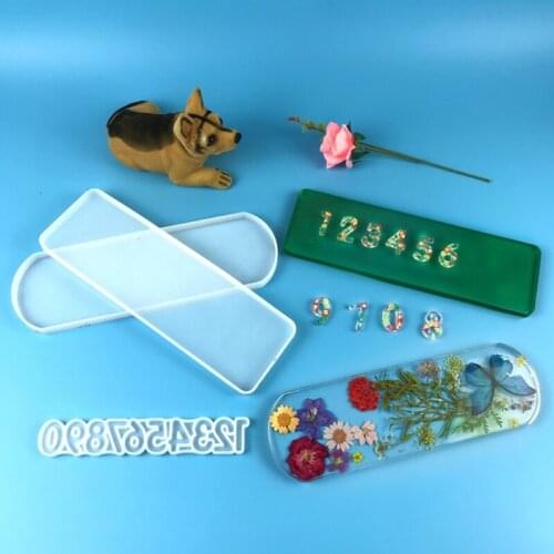 Car Stop Sign Epoxy Resin Mold Parking Card Plate Silicone Mould DIY Crafts Ornaments Decorations Casting Tool