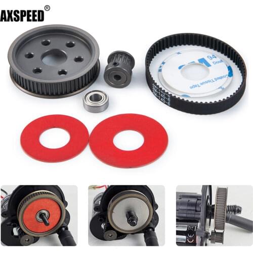 AXSPEED 3.17/5.0mm Motor Gear Belt Drive Transmission Set Gears System for 1/10 Axial SCX10 Wraith RC Crawler Car Upgrade Parts