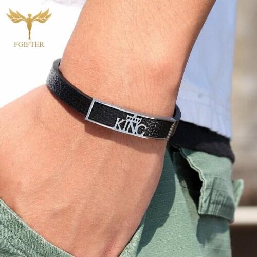 Cool Man Bracelet Jewelry King Bracelet Stainless Steel Accessories Adjustable Multilayer Leather Jewelry Armband 2021