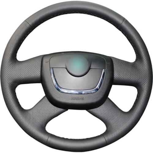 Black Artificial Leather Soft Car Steering Wheel Cover for Skoda Octavia Yeti Superb 2008-2013 Citigo Roomster Fabia 2009-2012