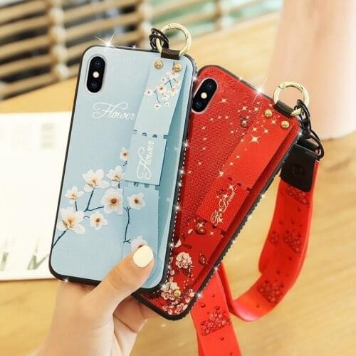 CHYI Case For Iphone XR 7 Plus XS MAX Phone Case Luxury Phone Cover For Iphone 8 6 6s Wristband Flowers Coque Funda For Girls