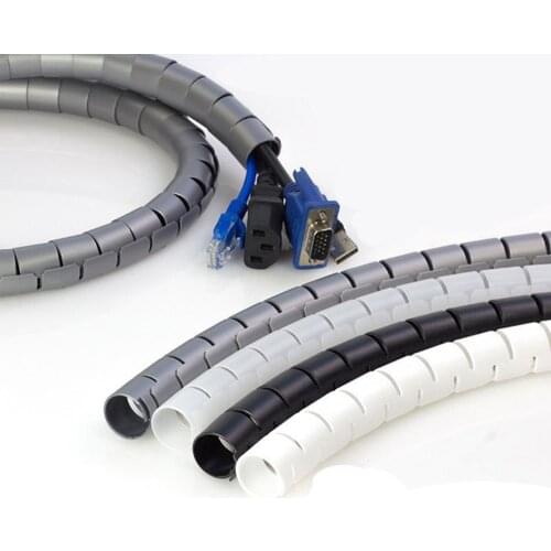 2m Flexible Spiral Cable Organizer Storage Pipe Cord Protector Management Cable Winder Desk Tidy Cable Accessories