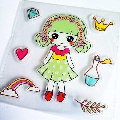 Hot selling rainbow transparent clear stamp / silicone seal roller stamp DIY scrapbook album / card production