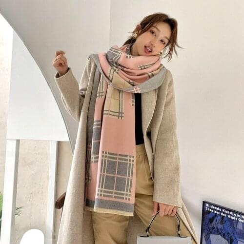 Cashmere Winter Scarf Women 2020 Brand Plaid Shawl Lady Wraps Thick Warm Pashmina Blanket Foulard Female Bufanda Scarves