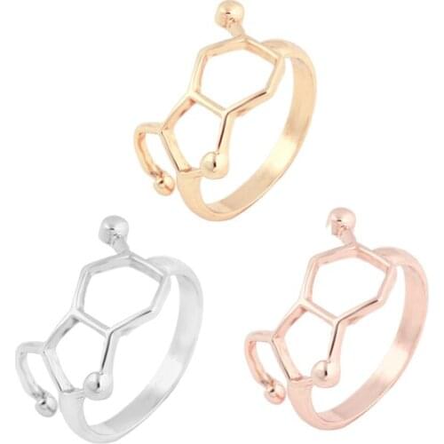 SMJEL Multiple Styles Molecule Rings for Women Kids Geometric Ring Scientific Finger Jewelry Accessories Birthday Gift