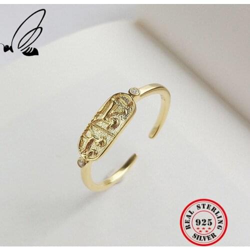 Nordic Style Animal Ring Authentic 925 Sterling Silver Gold Color Thin European Style Open Rings For Women Fine Vintage Jewelry