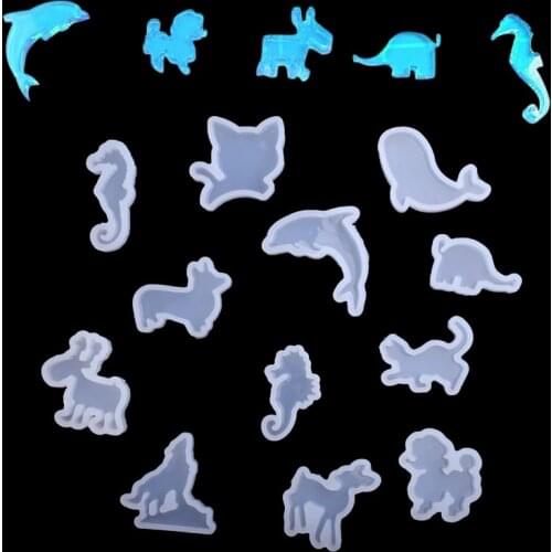 Cat Wolf Rabbit DeerTransparent Silicone Manual Anmial Silicone Pyramid Energy Tower DIY Mould Jewelry Resin Molds For Jewelry