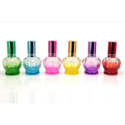 Beautiful 15ML Crown-shaped Color Cosmetics Glass Perfume Spray Bottle 100PCS/LOT