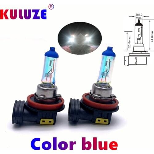 KULUZE 2 Pcs H8 12V55W Rainbow Blue Plasma PGJ9-1 Car Quartz Halogen Bulb Fog Lamp Automobile Headlamp